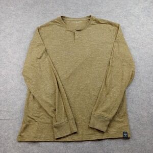 Lucky Brand Shirt Mens Large Green Long Sleeve Henley Cotton Blend Tagless